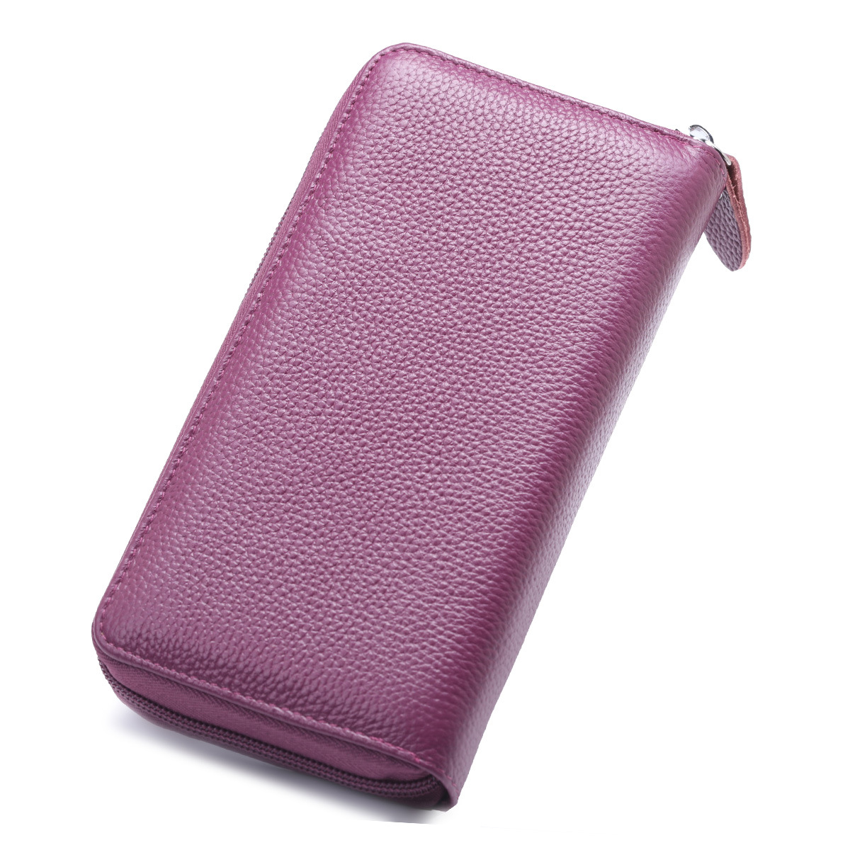 165g Weight Polyester Lining Material Zipper Closure Type Business, Travel Occasion Leather Material Solid Color Pattern Unisex Gender Fashion Style Square Shape Coffee, Pink, Purple, Red, Blue, Black Color Anti-rfid Creative Men's And Women's Leather Long Wallets Multi-function Zipper Wallet 40