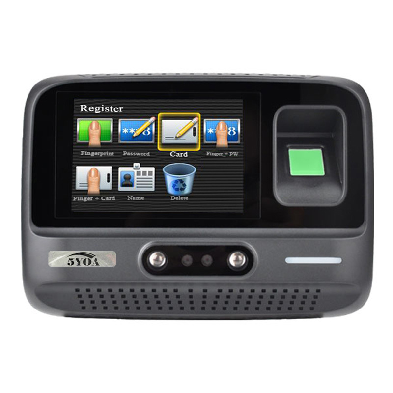 中英文 指纹人脸一体考勤机公司员工面部识别签到上班刷脸打卡机