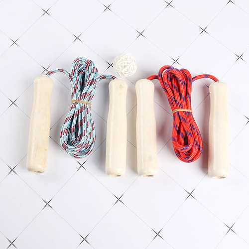 Wooden handle skipping rope fitness equipment skipping rope wooden handle children's skipping rope sports fitness equipment manufacturer direct sales wooden handle skipping rope