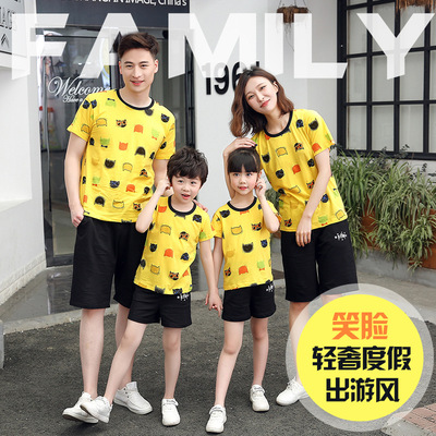 2019 summer new pattern children pure cotton family With children jacket Korean Edition Mother and daughter Full decoration wholesale