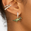 Trend fashionable cute dinosaur, metal earrings, European style, tyrannosaurus Rex