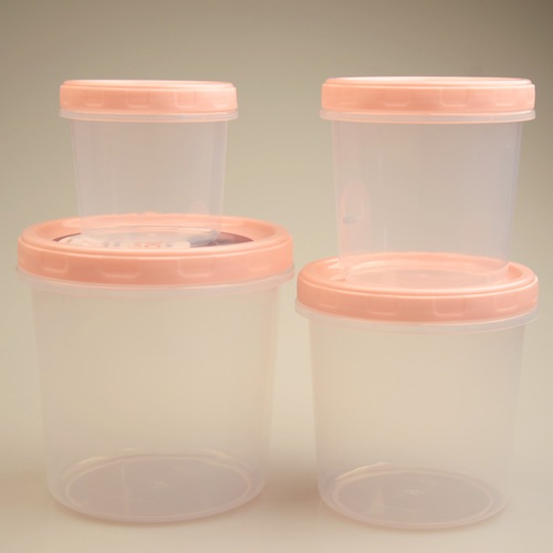 食品级塑料透明保鲜盒 圆形加热塑料罐冰箱冷藏盒史莱姆包装罐