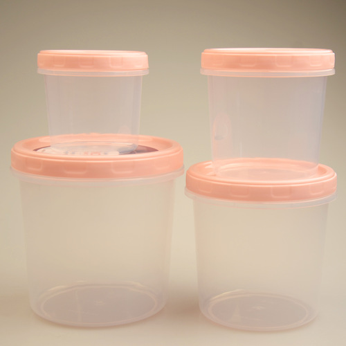 Food-grade plastic transparent preservation box, round heating plastic can refrigerator cold storage box, slime packaging can