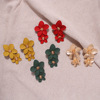 Fashionable fresh earrings, European style, flowered