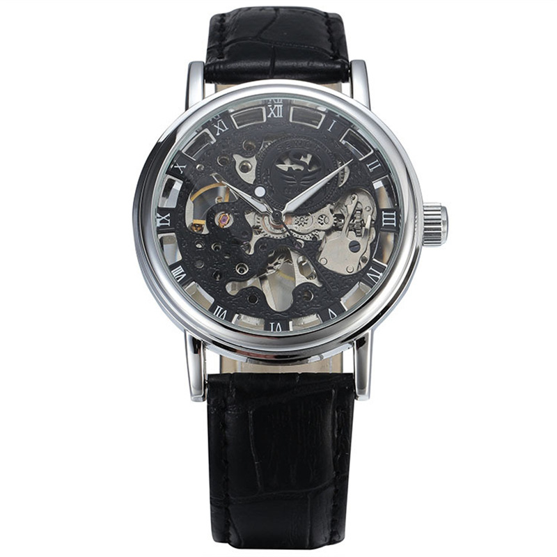 SEWOR hombres reloj mecánico automático hueco transparente inferior Correa reloj manual/automático 606