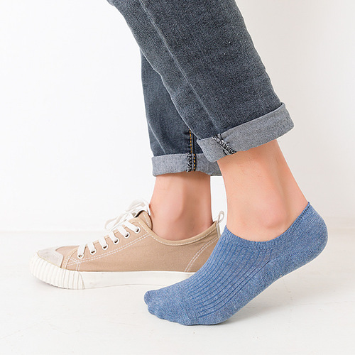 Socks Men's Summer Socks Thin Boat Socks Deodorant Breathable Summer Silicone Anti-Slip Shallow Mouth Invisible Socks for Men