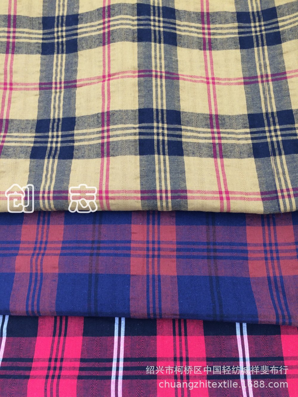 色织提花梭织人字斜格子面料女装衬衫春夏装淘现货织布厂连衣裙