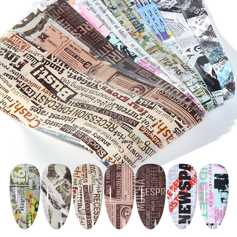 Cross-border Hot nail Art Star Paper ins Popular Newspaper Color Series English Magazine nail Transfer Lace Paper nail Cross-border Hot nail Art Star Paper ins Popular Newspaper Color Series English Magazine nail Transfer Lace Paper nail