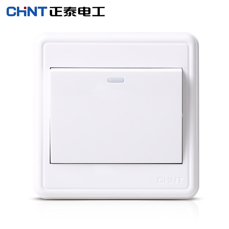 厂家直销现货墙壁开关插座正泰86型明装1C系列雅白色一开单控面板