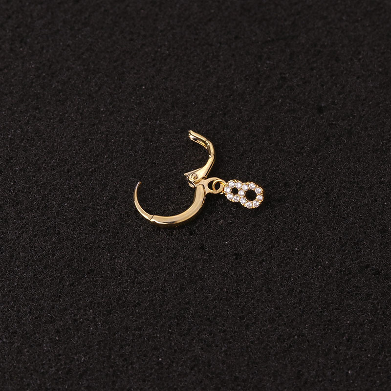 New Simple Arabic Numeral Zircon Single Earrings display picture 7