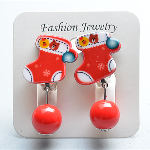 8g Weight Ear clips Classification 1 Pair Quantity Holiday Occasion Plastic Material Christmas Festival Cartoon Character Pattern Kid'S Gender Fashion Style Fashion Cartoon Character Plastic Christmas Kid'S Ear Clips 8