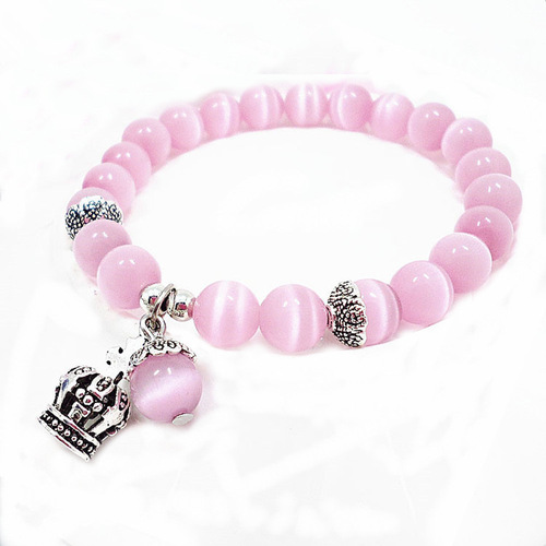 Korean version of cat's eye stone bracelet crown pendant bracelet student crystal bracelet hand ornament bracelet niche Korea