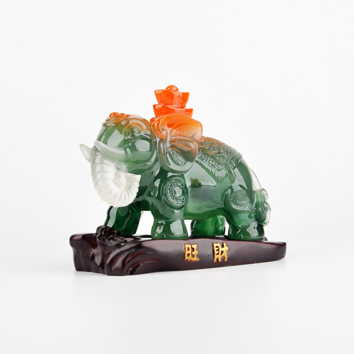 Home Living Room Chinese Feng Shui Crafts Creative Ornaments Prosperous Wealth and Good Luck Elephant Resin Car Ornaments