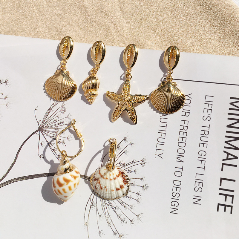 Nouvelles Boucles D&#39;oreilles Rétro Série Ocean display picture 14