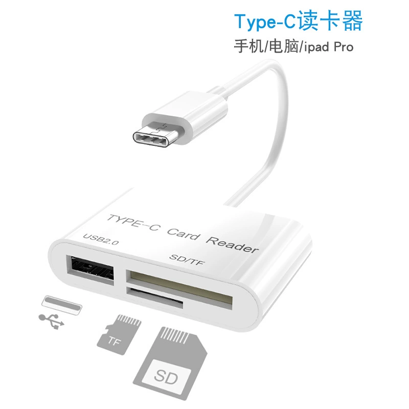 Применение Apple Type-C для чтения мобильного телефона, TF SD карта, USB интерфейс triple Android OTG кард-ридер, флешка