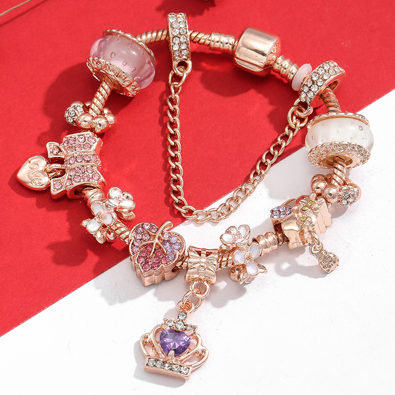 1 Piece Simple Style Heart Shape Flower Copper Plating Zircon Women's Bracelets display picture 9