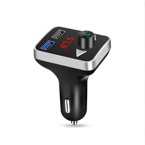 New Stereo Car FM Transmitter, Car Bluetooth Hands-Free, Car MP3 with Dual USB Charger