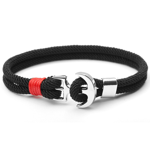 2019 New Model Airplane Titanium Steel Navy Anchor Zodiac Red Cord Milan Rope Bracelet Hand Accessory Bracelet