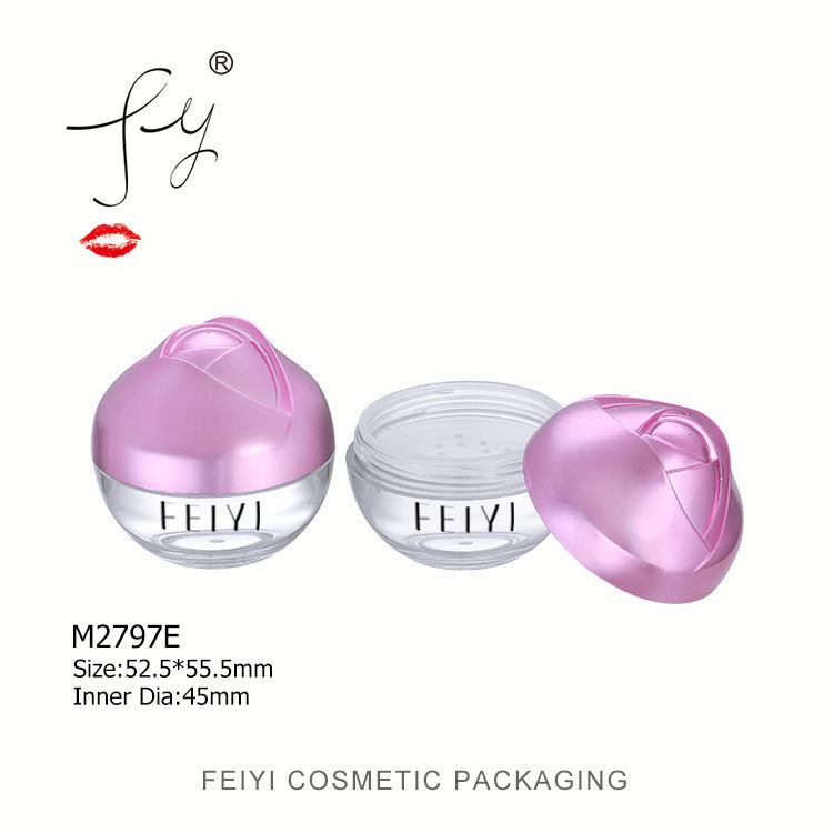 玫瑰花蕊散粉盒 粉饼盒 时尚渐变色散粉盒 散粉包材 M2797E