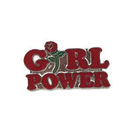 速卖通热卖 girl power 玫瑰字母滴油胸针设计 牛仔外套徽章领夹