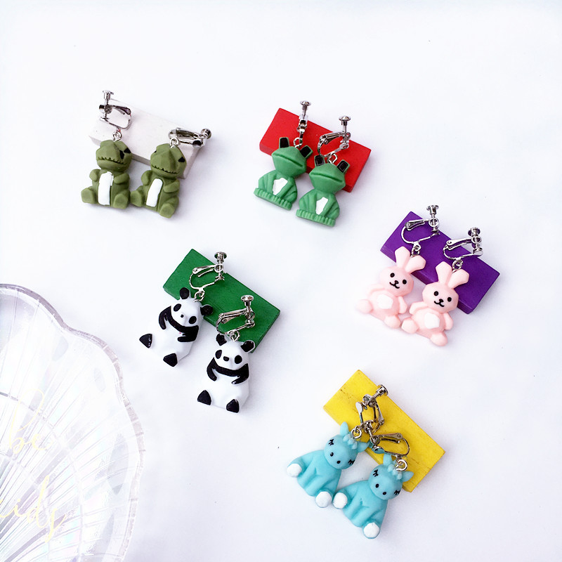 Creative Cute Cartoon Pendant Earrings Resin Drop Earrings display picture 4