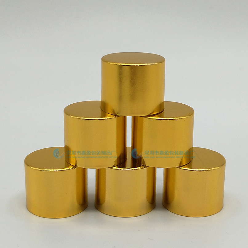 现货18牙金色光面铝盖 玻璃瓶盖 螺口瓶盖 精油瓶配套盖 电化铝盖