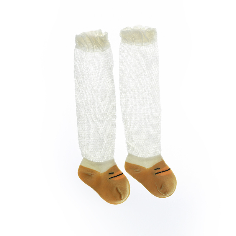 Medias de bebé verano fino sobre la rodilla algodón peinado recién nacido bebé medias altas sin hueso boca suelta calcetines de los niños