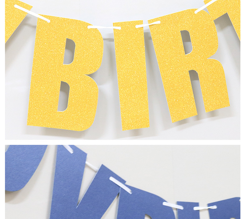 New Laser Birthday Pull Flag Decoration Party Supplies Letters Happy Birthday Banner Flags display picture 8