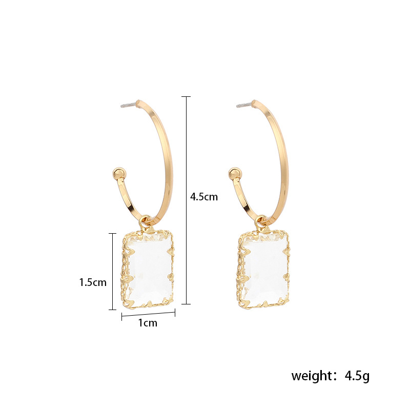 8g Weight 1 Pair Sweet Solid Color Inlay Alloy Zircon Drop Earrings
