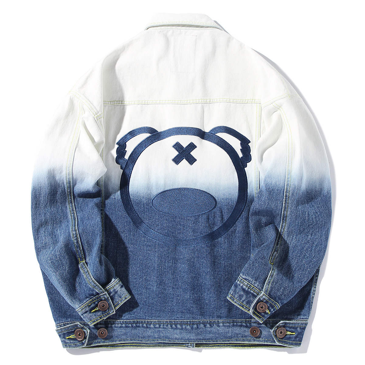 Autumn new embroidery panda washed gradi...