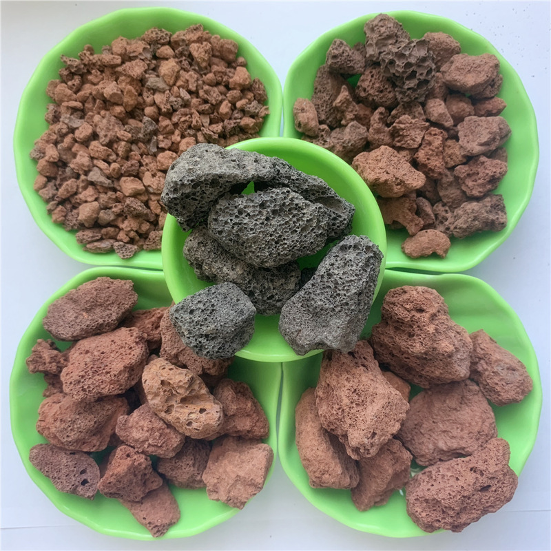 人工湿地火山石 挂膜红色火山岩滤料 污水处理浮石颗粒