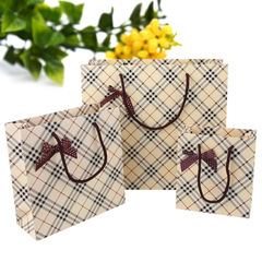 Yellow business plaid gift portable gift bag paper bag hand bag gift packaging bag clothing bag gift bag