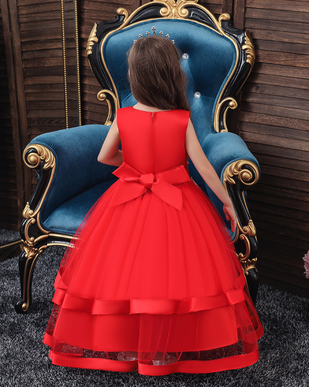 Autumn And Winter New Children's Dress Girls Long Princess Pettiskirt Christmas display picture 16