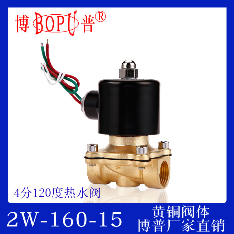 2W-160-15H  AC220V  DC24V高温120度水用电磁阀 BOPU厂家直供