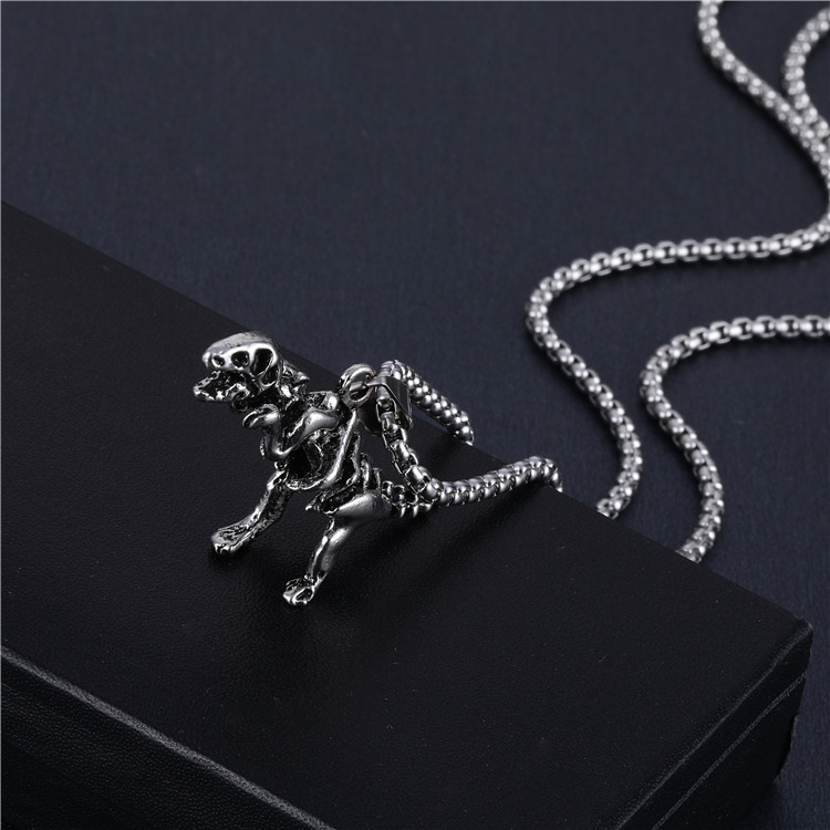 Mode Pentagramm Löwe Legierung Titan Stahl Einbrennlack Halskette Mit Anhänger 1 Stück display picture 13