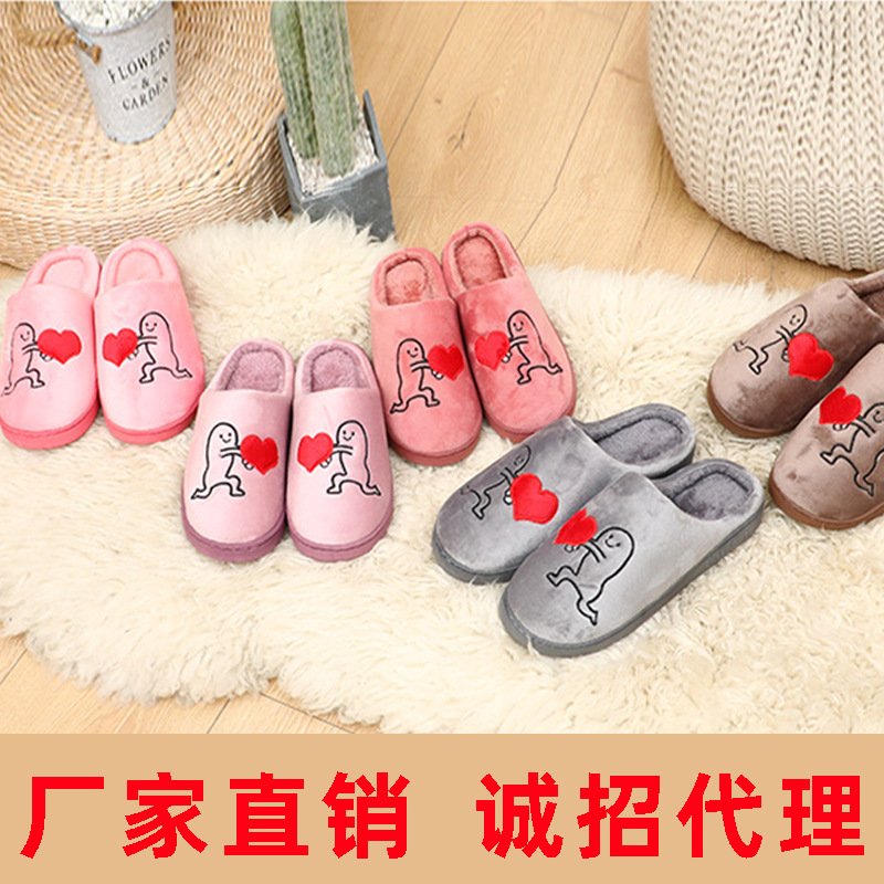 2019 new pattern Cotton slippers The thickness of the bottom winter lovely Home lovers keep warm Cotton mop non-slip Home Furnishing slipper