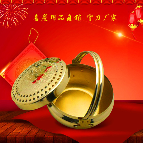 Large, medium, and small pure copper fire cannons for wedding supplies, prosperity basins, rural wedding dowries, festival celebration wedding supplies manufacturers