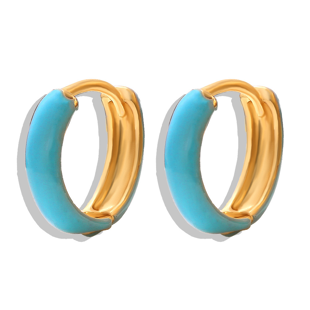 2019 Coréenne Style Nouvelle Alliage Émail Boucles D'oreilles Exquis Oreille Clip De Mode Petit Ornement display picture 6