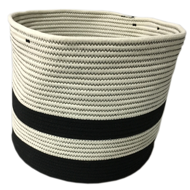 黑白分层棉绳筐