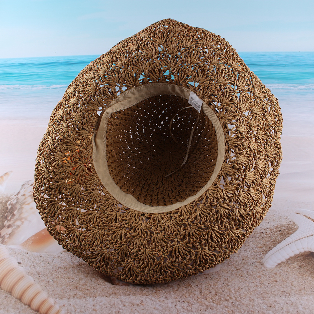 2020 sombrero de paja plegable sombrero de pescador de verano para mujer sombrero de Sol de protección solar estilo coreano vacaciones junto al mar sombrero de sol moda