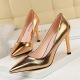 627-1 retro European and American fashion sexy high heels show thin stone pattern women's high heels shallow mouth pointed single shoes