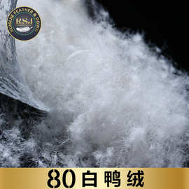 80白鸭绒高品质水洗羽绒出口美国工厂直销羽绒大朵