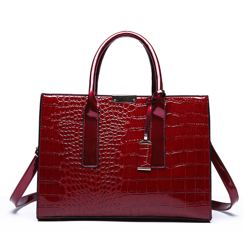 Female Bag Crocodile Hand Bill Of Lading Shoulder Bag Embossed Large Capacity Cross-Body Bag