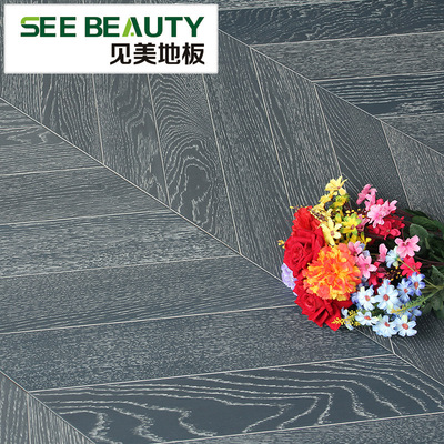 White oak Fishbone floor multi-storey solid wood Manufactor Direct selling Northern Europe style Cool color Floor heating Geothermal Manufactor Direct selling