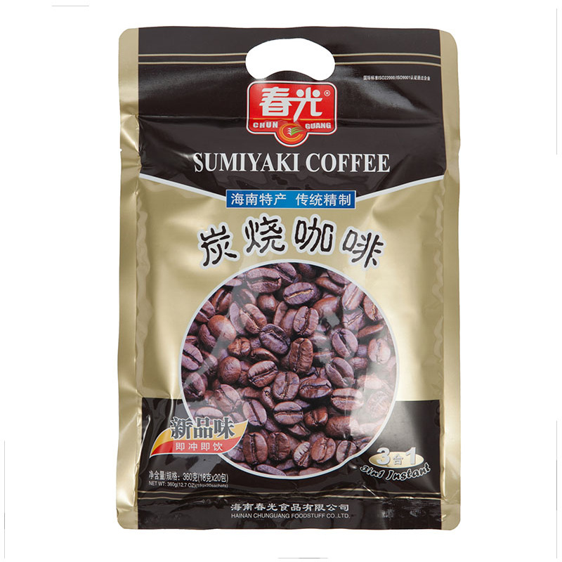 海南春光炭烧咖啡360g 袋 三合一 咖啡粉 速溶咖啡即冲即饮咖啡-阿里巴巴