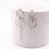 Long metal earrings, Korean style, simple and elegant design