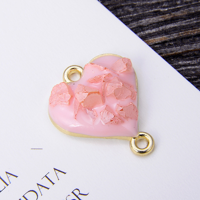 12g Weight Pendant Jewelry Making Type 16*20mm Jewelry Making Size DIY Jewelry Accessories Classification 5 PCS/Package Quantity Alloy Material Heart Shape Pattern Enamel Design Simple Style Style 5 PCS/Package 16*20mm Alloy Heart Shape Pendant 3