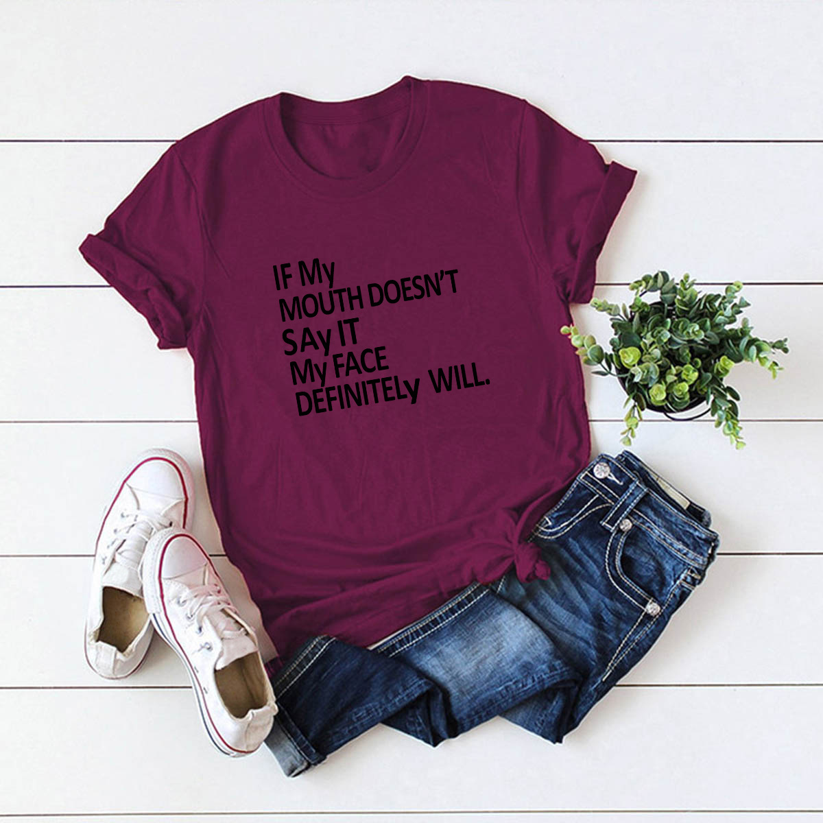  letters short-sleeved comfortable casual women s T-shirt NSSN3663