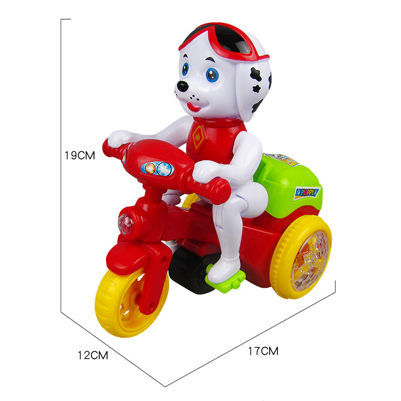 Coche eléctrico del truco del perrito de tres ruedas Coche de volcado giratorio universal de la historieta ligera de la música Coche de juguete eléctrico de los niños