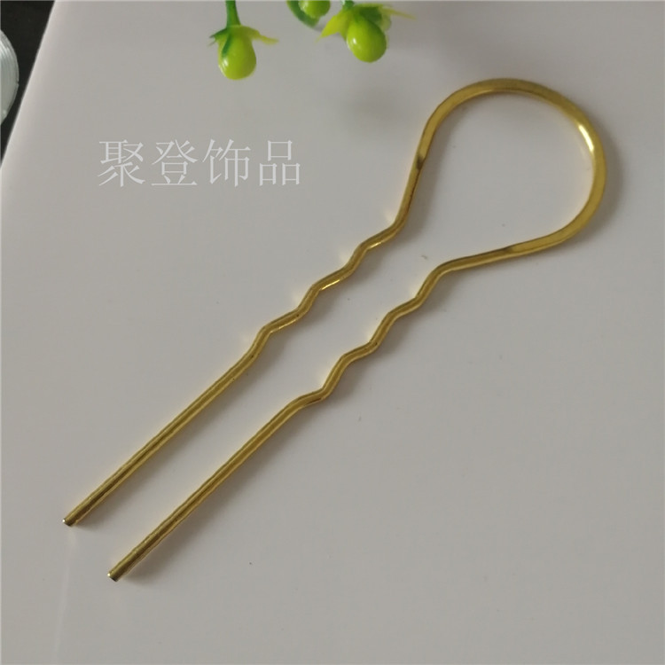 diy古风手工制作古典发簪 103mm圆头发钗 1.8mm粗 大U形钗子材料